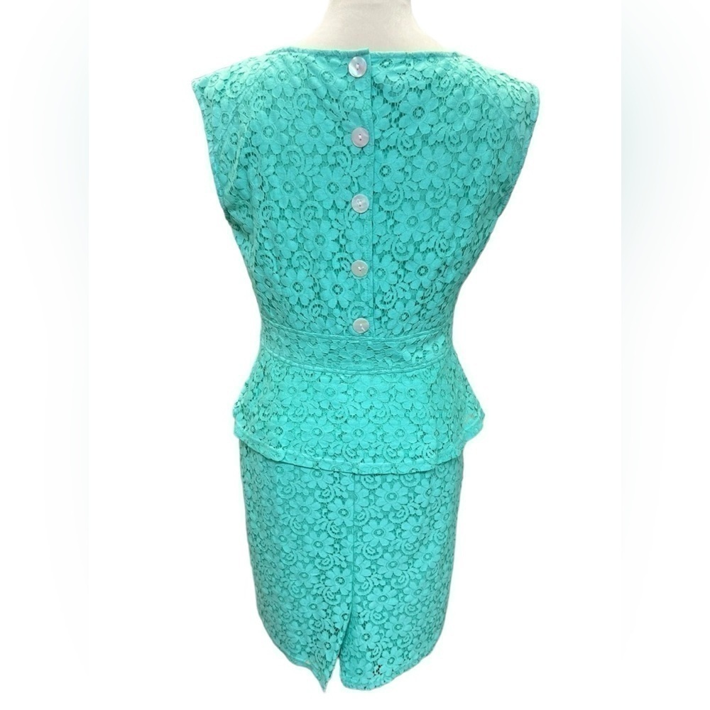 Spense women’s teal blue/green floral peplum dress size 8 - Picture 6 of 8